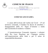 ANNULLAMENTO 32^ SAGRA D''AUTUNNO
