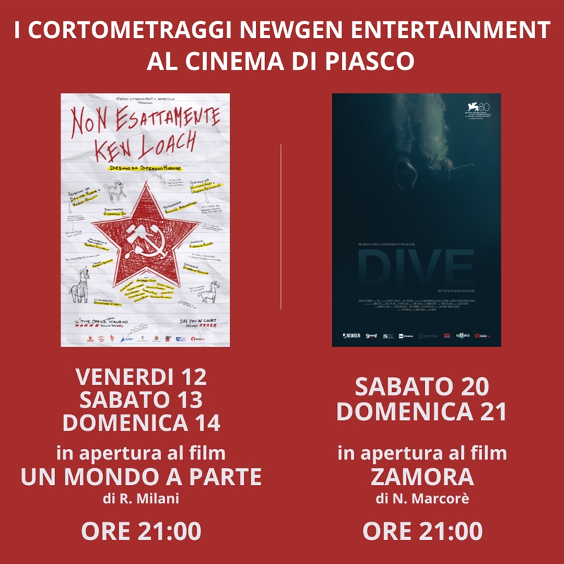 I cortometraggi NewGen Entertainment vi aspettano al Cinema di Piasco