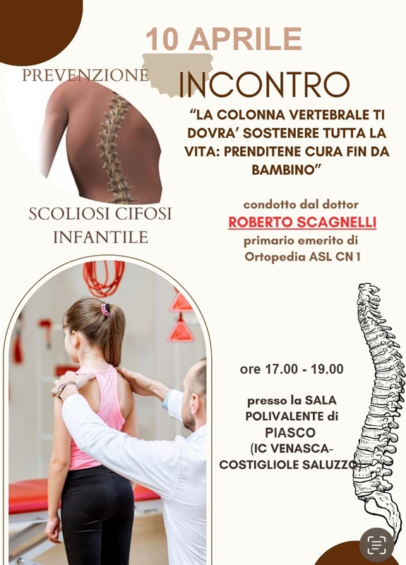 Prevenzione della scoliosi e cifosi infantile: incontro informativo a Piasco