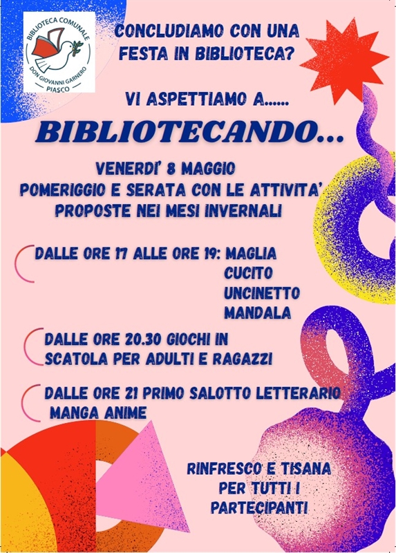 BiblioteCando: la Biblioteca di Piasco celebra le attività dell'anno con un grande evento finale tra creatività, giochi e manga