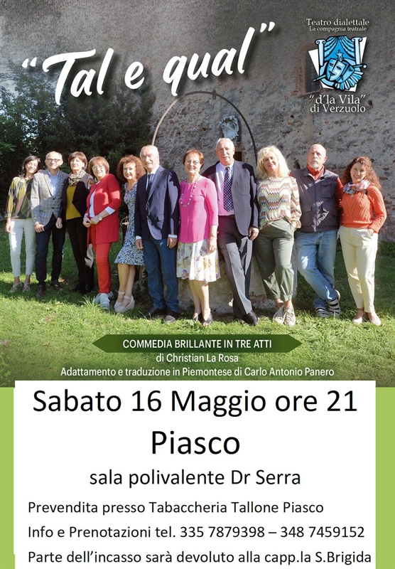 Tal e Qual: alla Sala Polivalente la commedia in piemontese che unisce risate, tradizione e solidarietà
