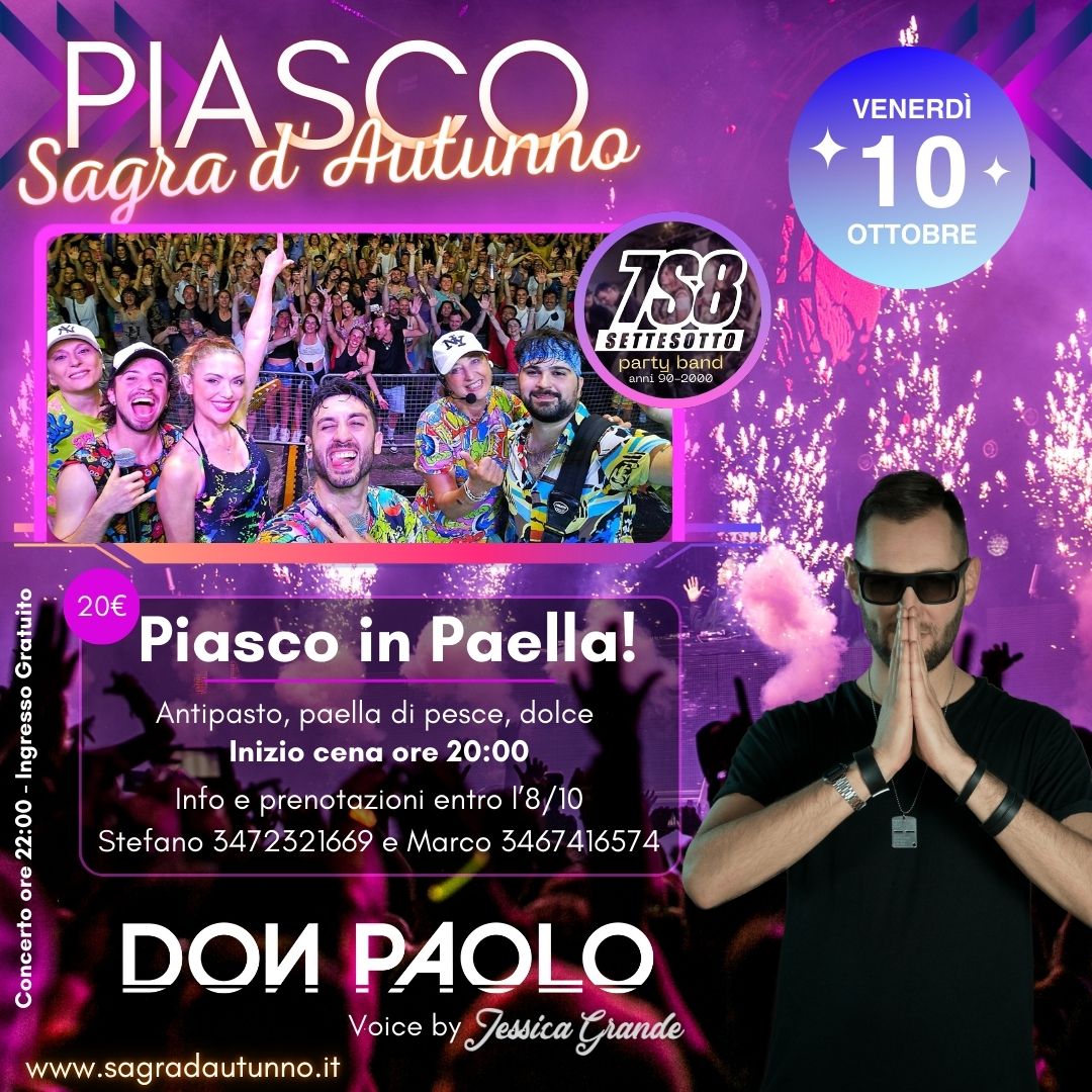 Piasco in Paella + 7s8 settesotto + Don Paolo Dj