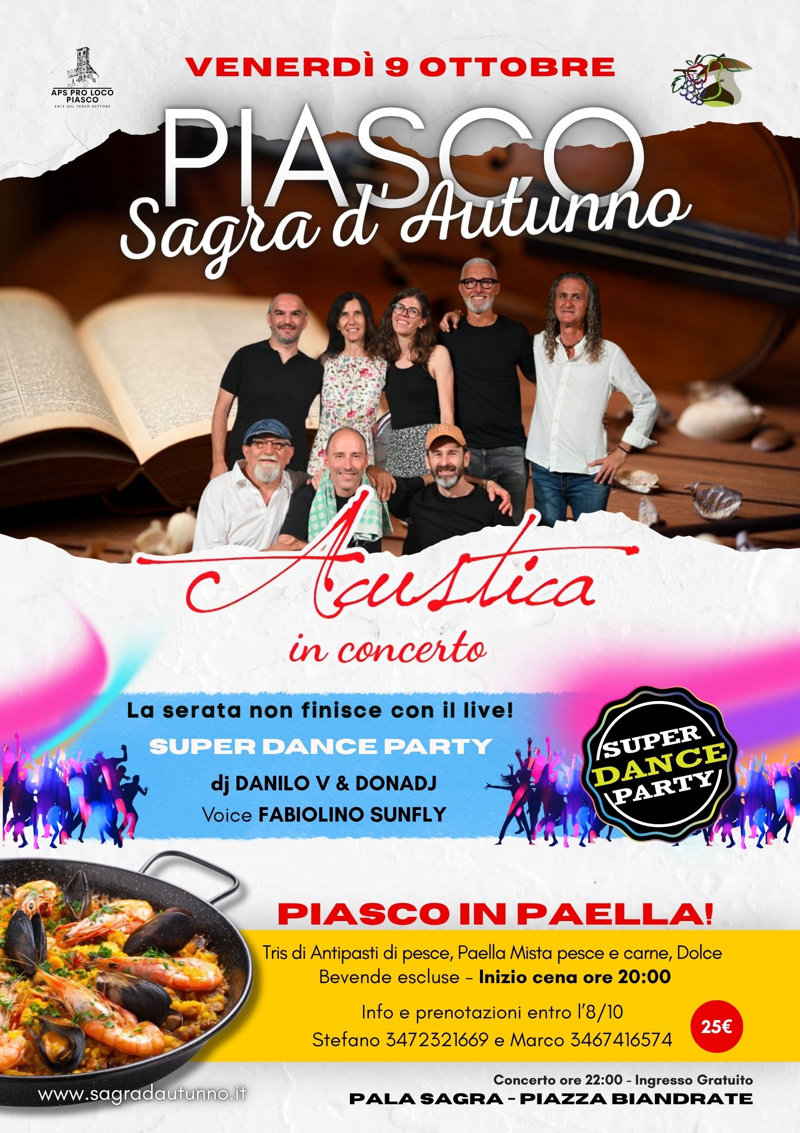 Piasco in Paella! + grande serata di musica live e DJ! - Sagra d'Autunno